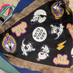 Coach x Disney Villains scarf, purse scarf, hair accessories